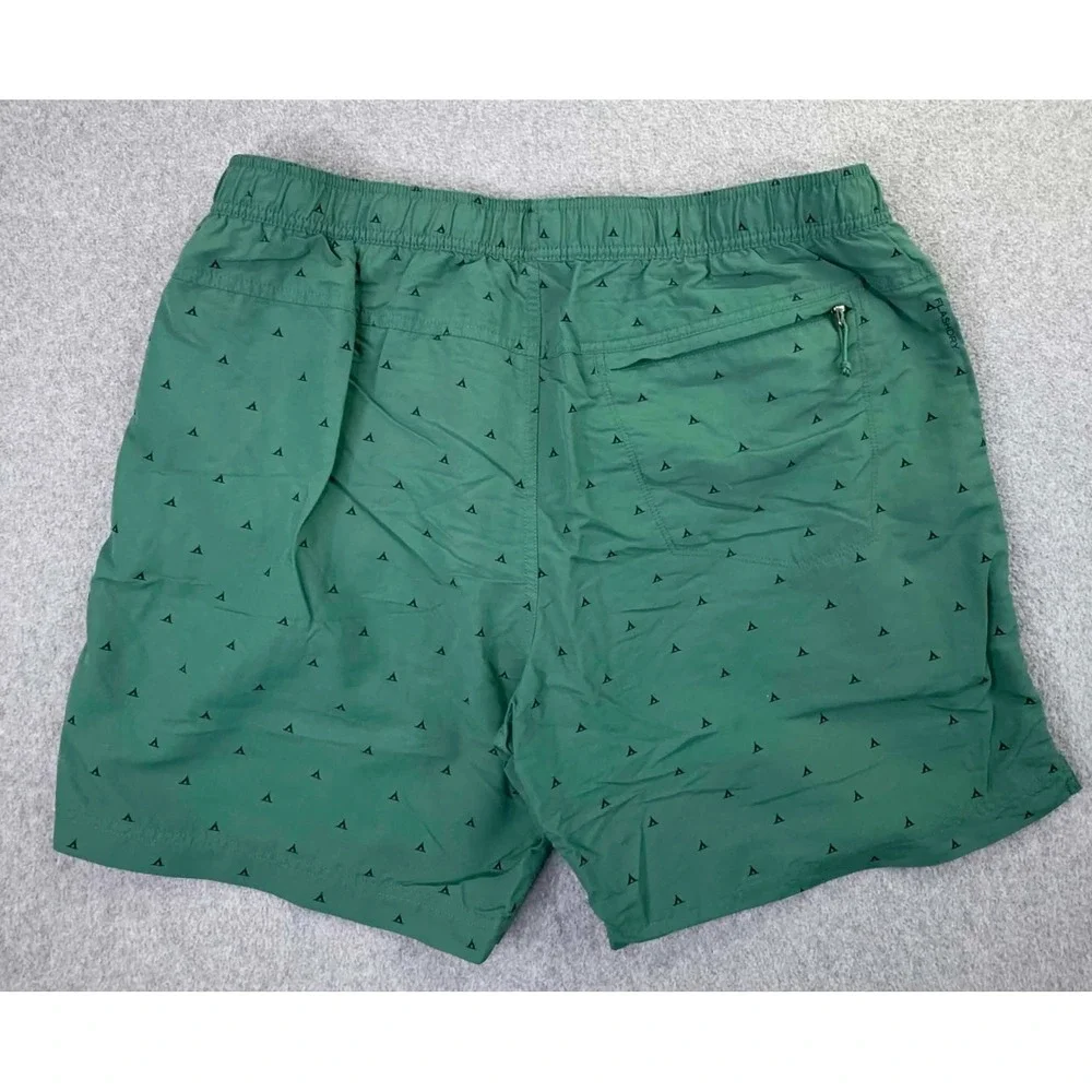 The North Face Flash‎ Dry Swim Trunks Mens XL Green Tent AOP Zip Pocket Lined